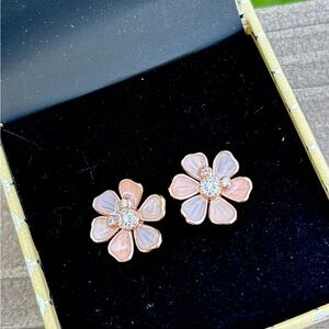 Brand New Never Worn Rebecca Hook Disney Floral Earrings with hidden Mickeys!